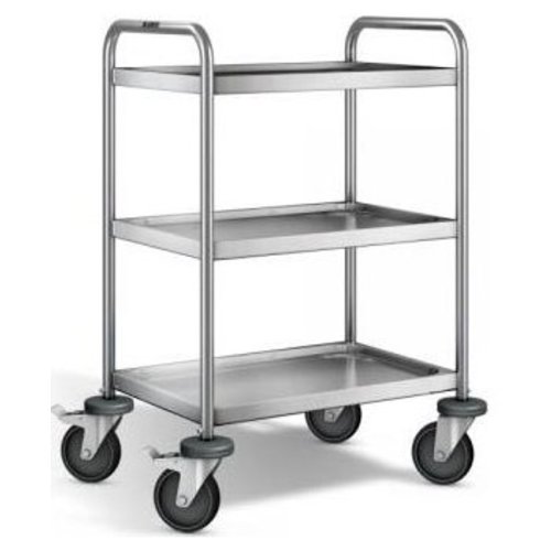  B.PRO Stainless steel serving trolley | 3 plateaus | 70x50x95 cm 