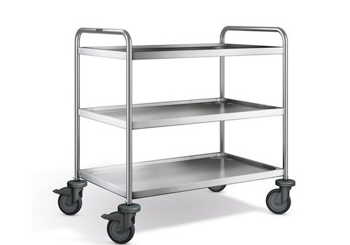  B.PRO Stainless steel serving trolley | 3 plateaus | 100x65x95 cm 