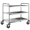 B.PRO Chariot de service en acier inoxydable | 3 étagères | 110x70x95 cm