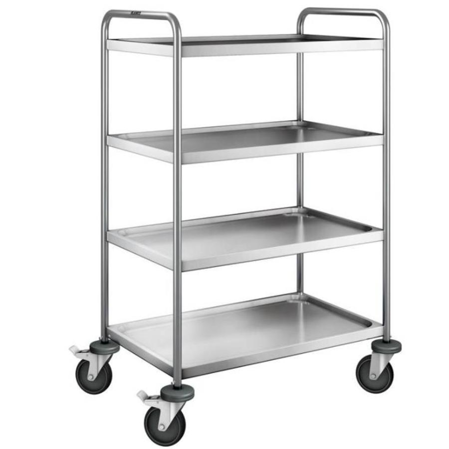 Stainless steel serving trolley | 4 shelves | 90x60x129 cm