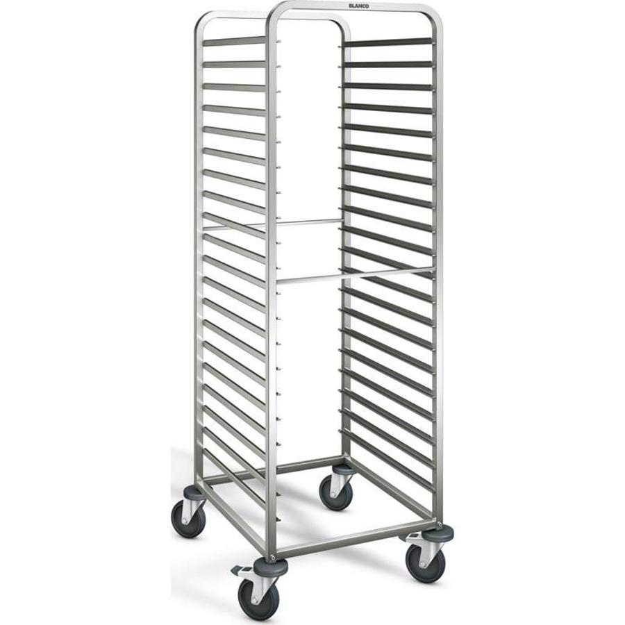 Chariot à étagères en acier inoxydable | 20 x GN 2/1 | 66,2x73,3x180 cm