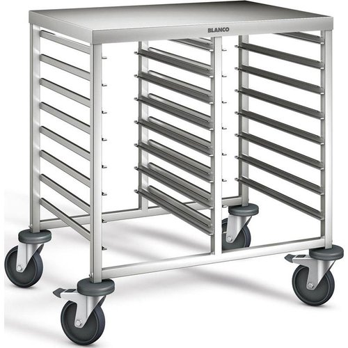  B.PRO Chariot à étagères en acier inoxydable | 16 x 1/1 GN | 82x61,3x84,5 cm 