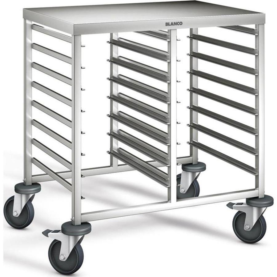 Chariot à étagères en acier inoxydable | 16 x 1/1 GN | 82x61,3x84,5 cm