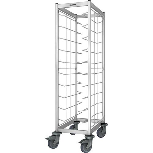  B.PRO Chariot à plateaux en acier inoxydable | 10 plateaux | 54x63,5x167,8 cm 