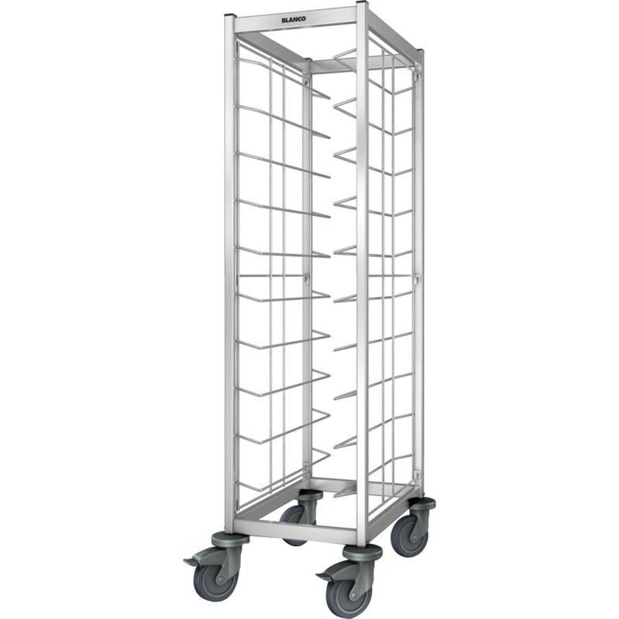 Tablettwagen Edelstahl | 10 Tabletts | 54x63,5x167,8 cm