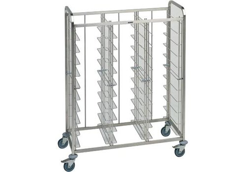  B.PRO Chariot à plateaux en acier inoxydable | 30 plateaux | 134,5x63,5x167,8 cm 