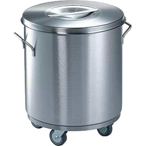  B.PRO Conteneur à déchets en acier inoxydable 50 litres | Ø 43x49,5 cm 