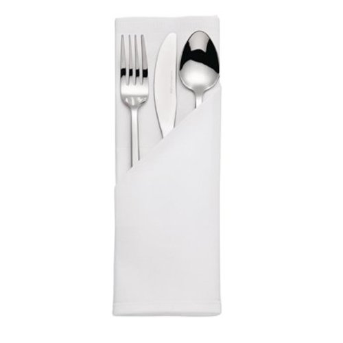  HorecaTraders Baumwollserviette Weiß | Satin | 55 x 55 cm (10 Stück) 