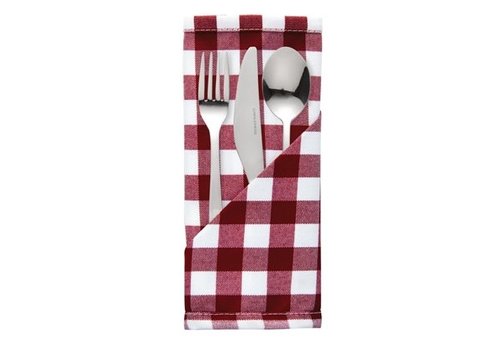  HorecaTraders Napkin Red-White | 46 x 46 cm (10 pieces) 