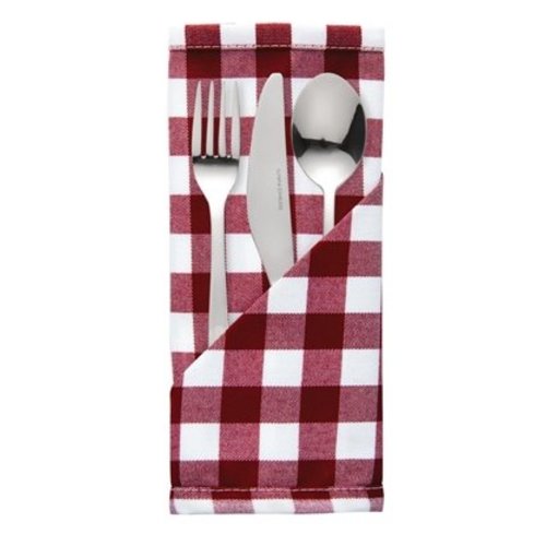  HorecaTraders Napkin Red-White | 46 x 46 cm (10 pieces) 