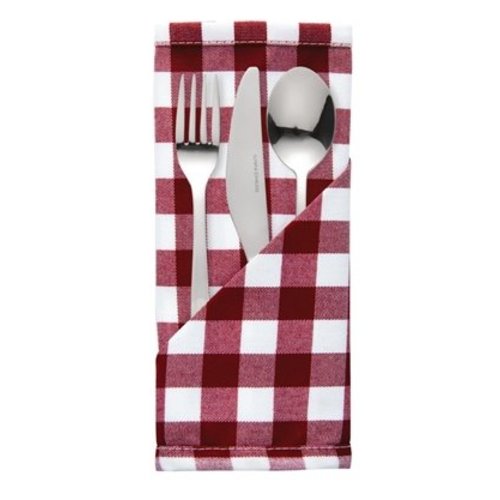  HorecaTraders Serviette Rot-Weiß | 46 x 46 cm (10 Stück) 