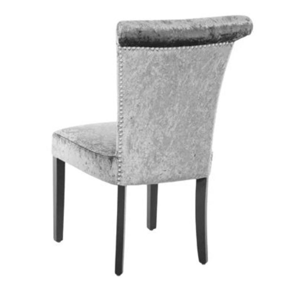 Chaise de salle à manger en velours gris | 2 pièces