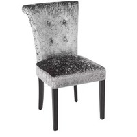 Chaise de salle à manger en velours gris | 2 pièces
