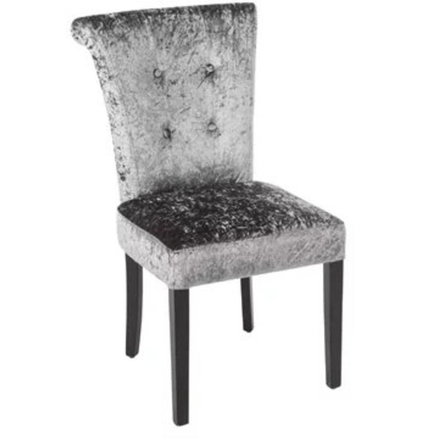 Chaise de salle à manger en velours gris | 2 pièces