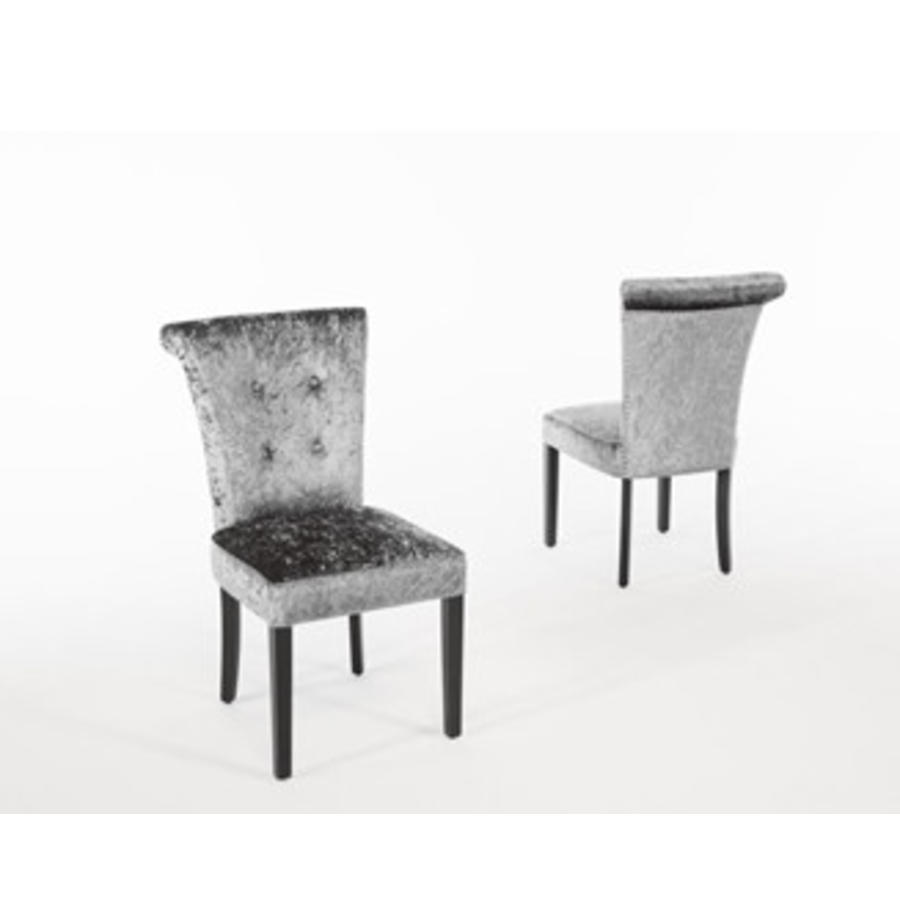 Chaise de salle à manger en velours gris | 2 pièces