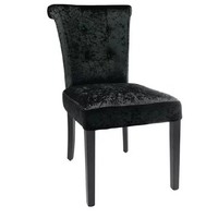 Chaise de salle à manger en velours noir | 2 pièces