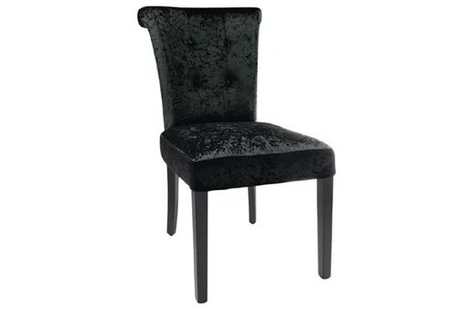  Bolero Chaise de salle à manger en velours noir | 2 pièces 