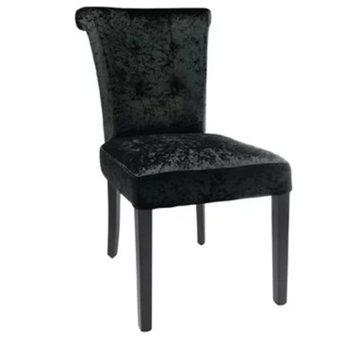  Bolero Chaise de salle à manger en velours noir | 2 pièces 