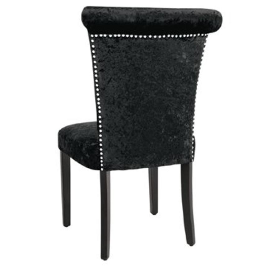 Chaise de salle à manger en velours noir | 2 pièces