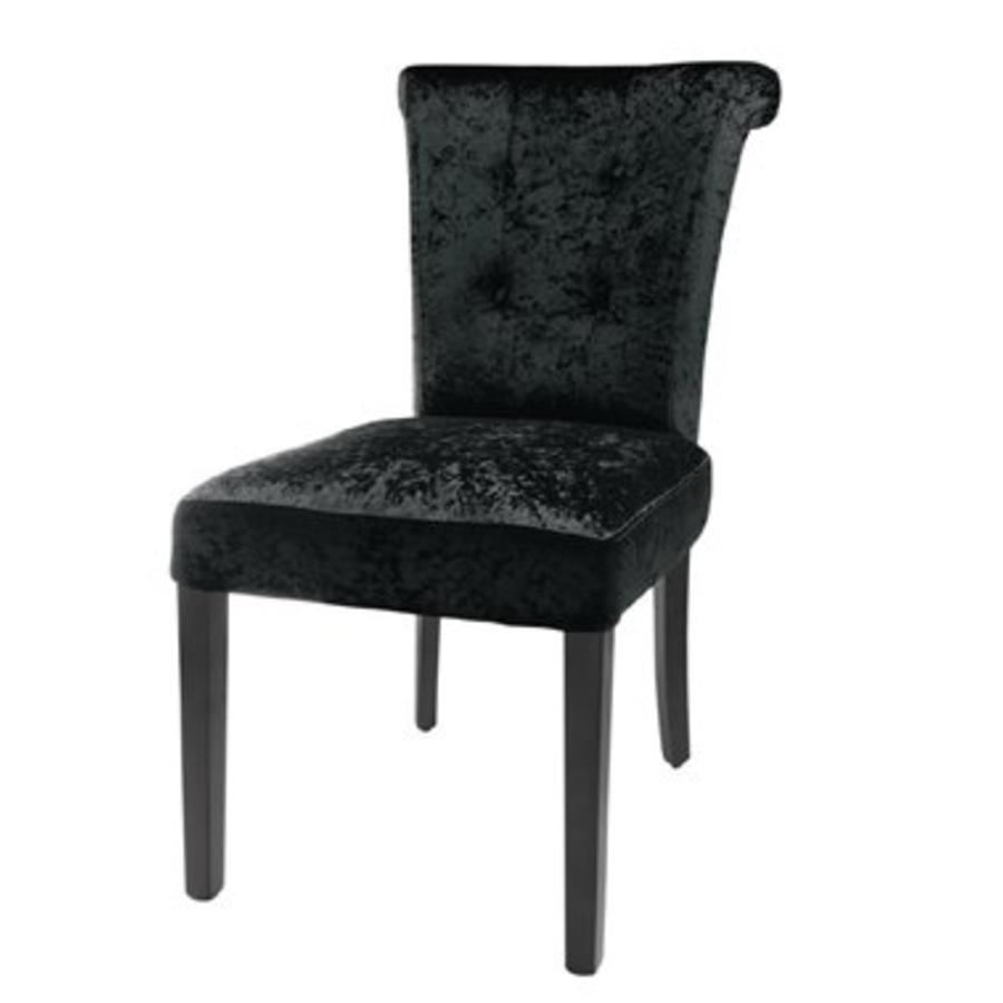Chaise de salle à manger en velours noir | 2 pièces