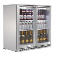 Edelstahl Barkühlschrank mit zwei Türen für draußen | 170 Liter