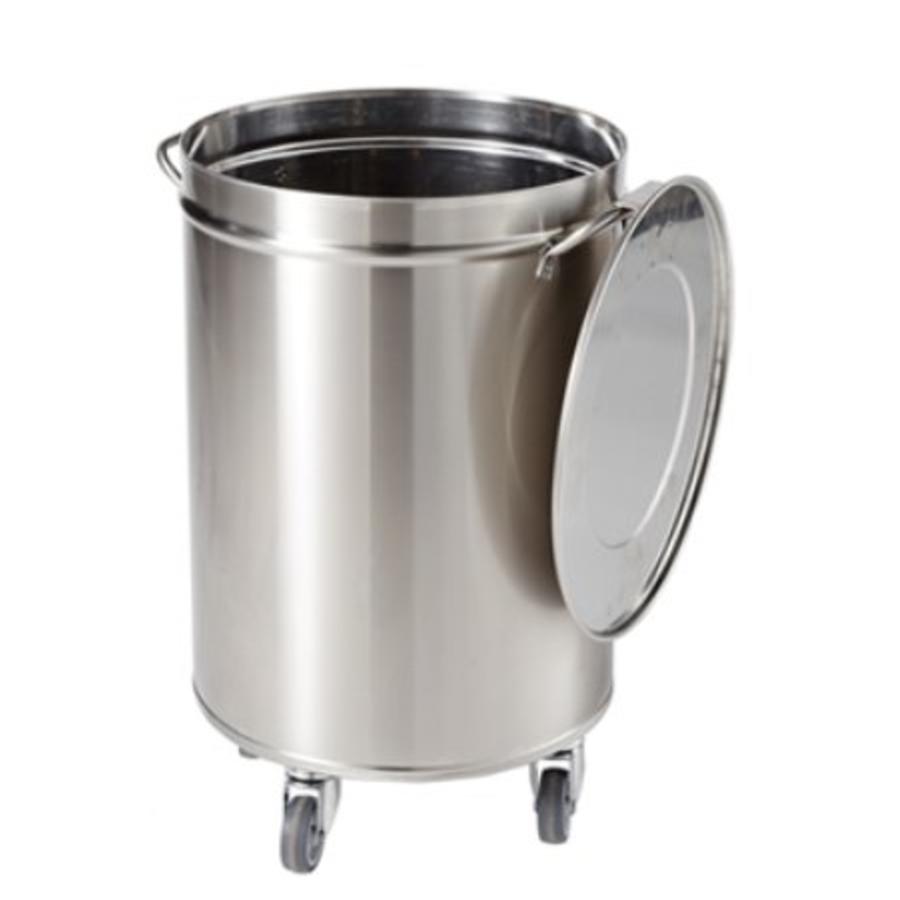 Round stainless steel waste bin | 50 liters