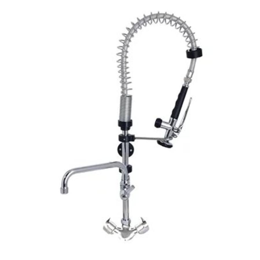 Low pre-rinse shower monobloc swivel tap