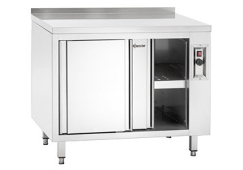  Bartscher Warming Cabinet With Sliding Door and Splashback | stainless steel 