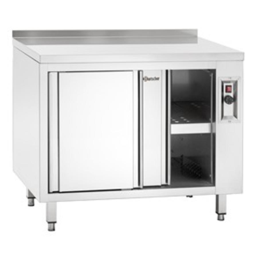 Armoire chauffante avec porte coulissante et dosseret | Acier inoxydable