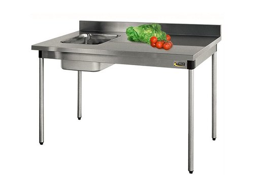  HorecaTraders Sink of AISI 304L stainless steel | Sink Left | 3 formats 