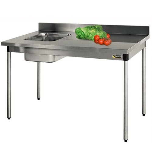  HorecaTraders Spüle aus Edelstahl AISI 304L | Waschbecken links | 3 Größen 