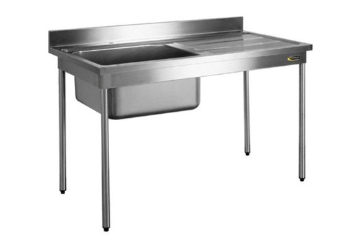  HorecaTraders Horeca Traders stainless steel sink | No sink cover | Coil bench left|70 cm wide | 3 formats 