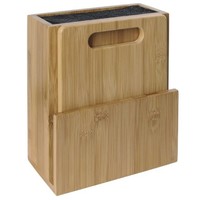 Universal wooden knife block and cutting board