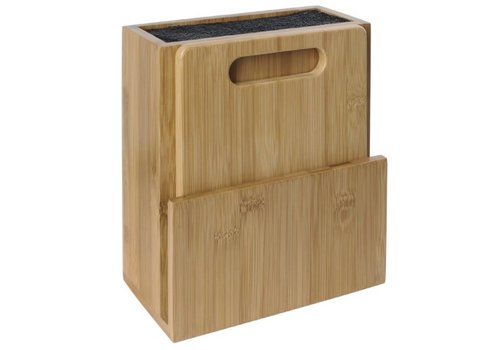  HorecaTraders Universal wooden knife block and cutting board 