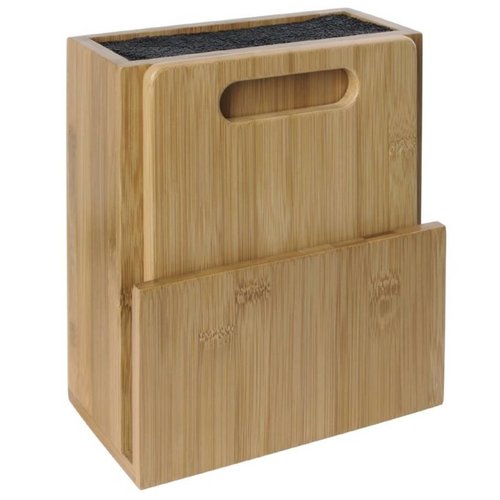  HorecaTraders Universal wooden knife block and cutting board 
