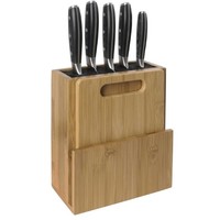 Universal wooden knife block and cutting board