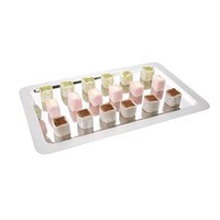 Plat de service rectangulaire en acier inoxydable GN 1/1