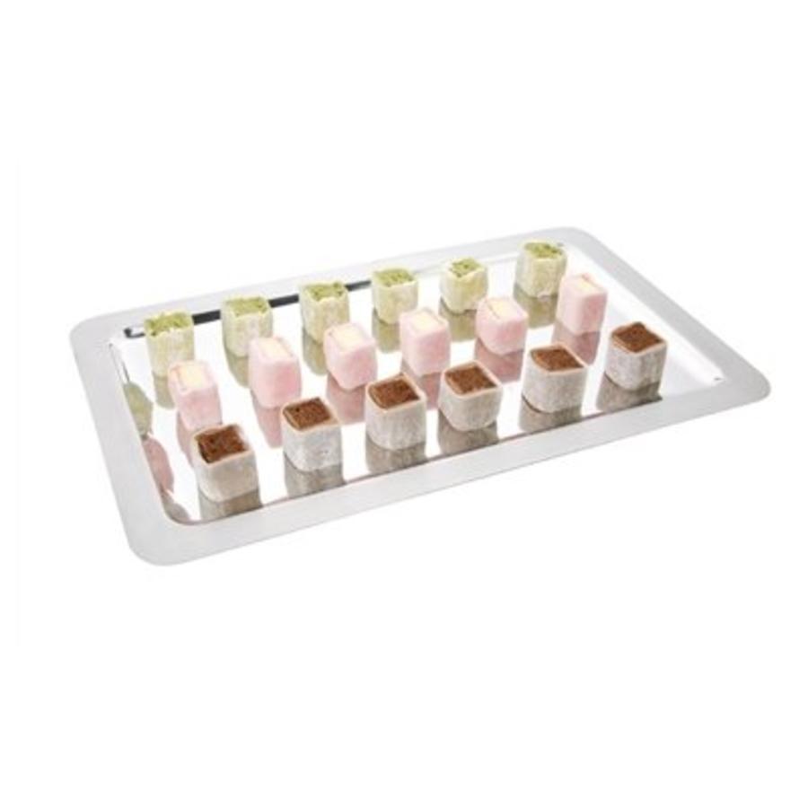 Plat de service rectangulaire en acier inoxydable GN 1/1