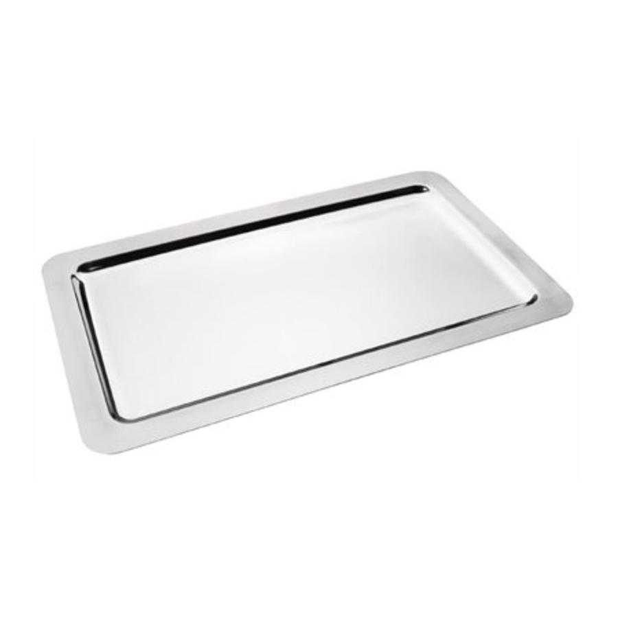 Plat de service rectangulaire en acier inoxydable GN 1/1