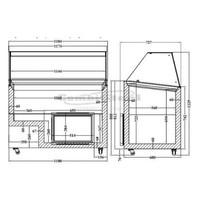 Schepijsvitrine met 8 ijsbakken | 118x72x123 cm