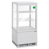 Small refrigerated display case white - 58 liters