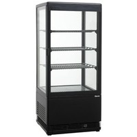 Schwarze Vitrine mit Beleuchtung - 78 Liter