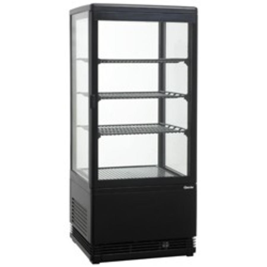 Vitrine noire avec éclairage - 78 litres