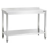 Bartscher Arbeitstisch mit Spritzschutz und Zwischenboden | 120x60x(h)85-90 cm
