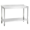 Work table with rear elevation and intermediate shelf | 120x60x (h) 85-90 cm