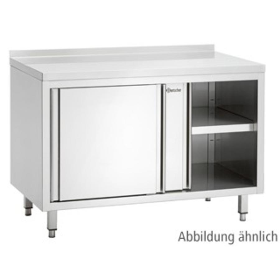 Work cabinet stainless steel with splash edge | 160x70x(H)85cm