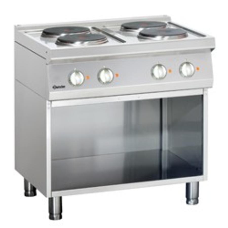 Cuisinière électrique à fond ouvert | 4 plaques de cuisson