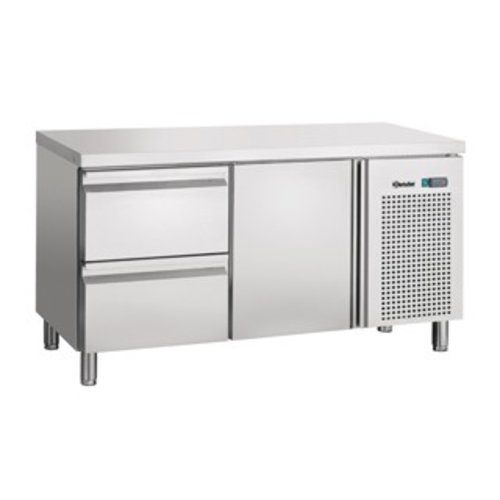  Bartscher Refrigerated workbench Stainless steel 1 door 2 drawers | 134 x 70 x 85 cm 