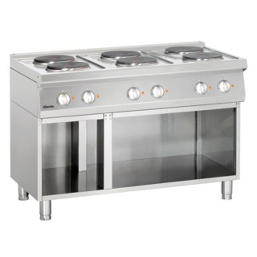 electric stove with open base | 6 plates
