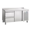 Bartscher Refrigerated workbench stainless steel with splash edge | 134x70x85cm